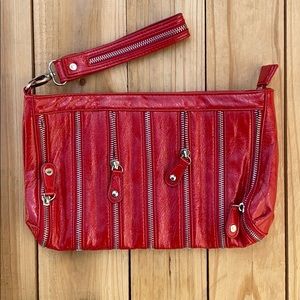Funky Retro Red Zipper Clutch purse
